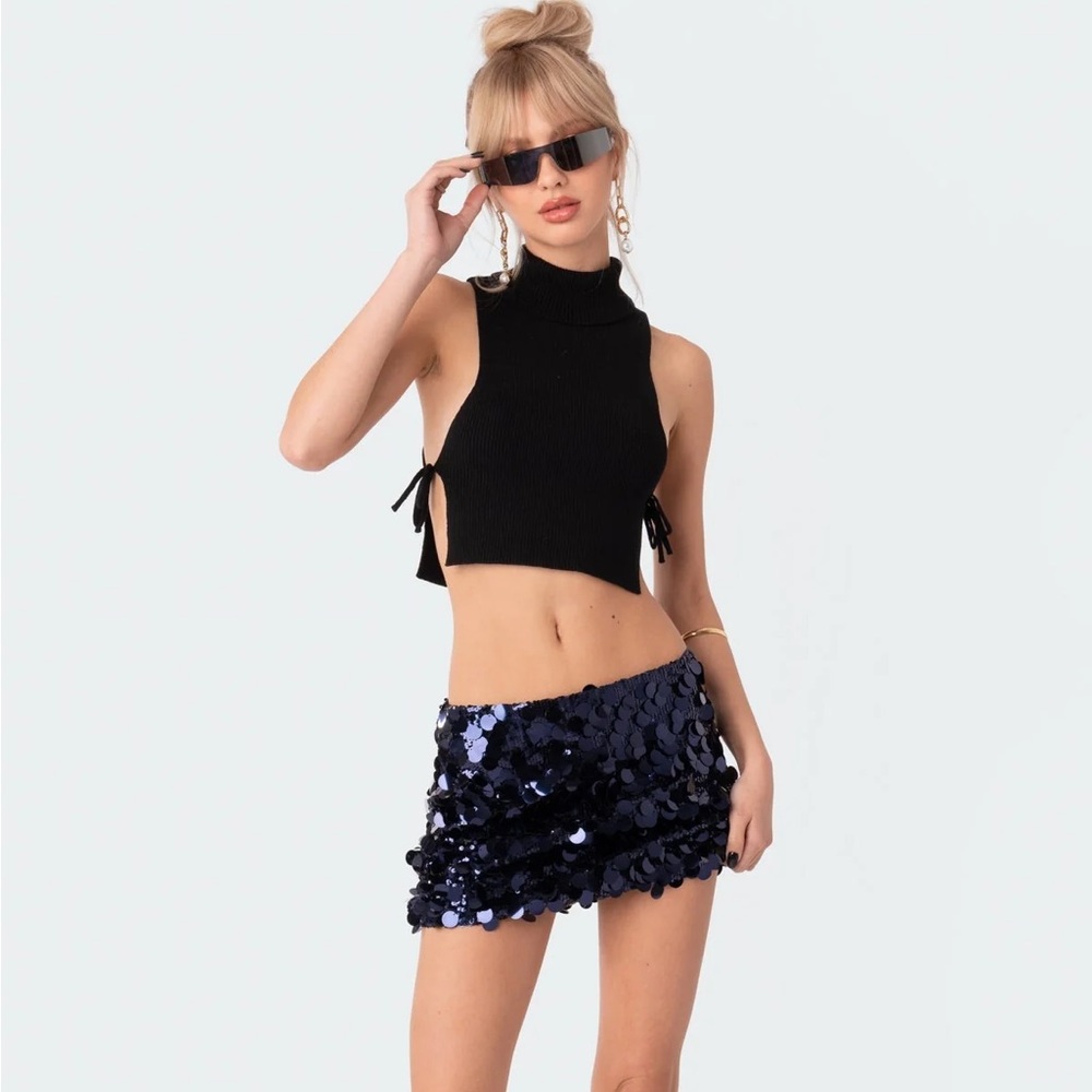 Sabina low rise sequin mini skirt